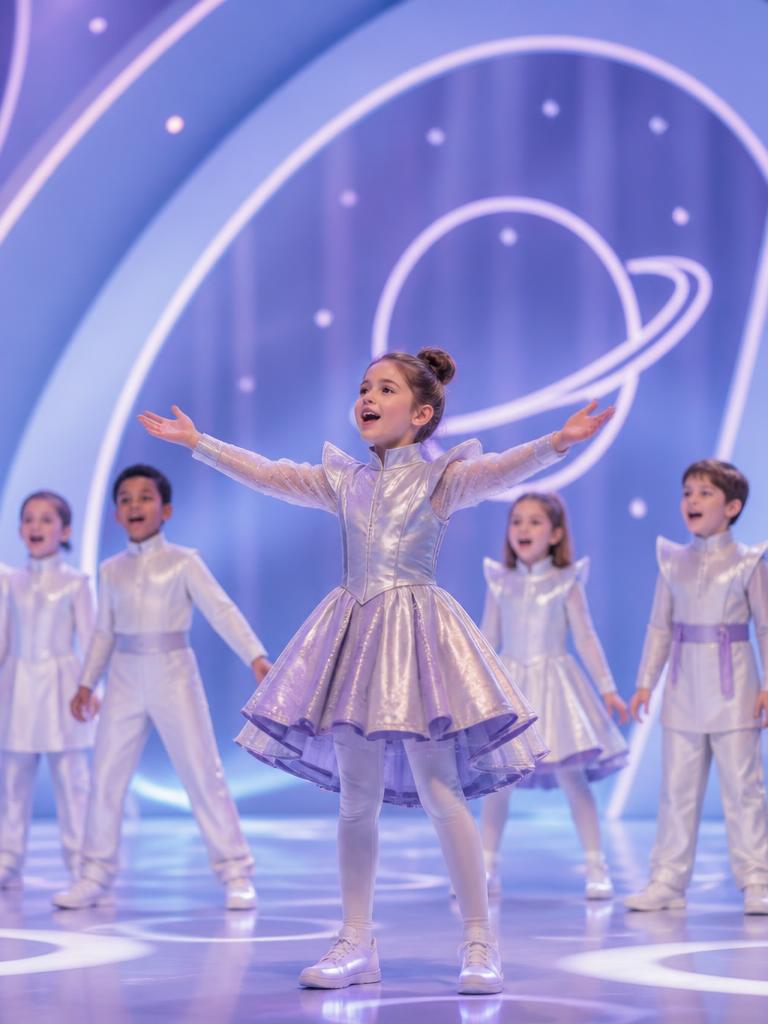 Diverse children learning in their own ways inside a bright futuristic creative studio